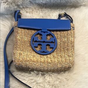 Tory Burch Blue and Tan Crossbody Bag